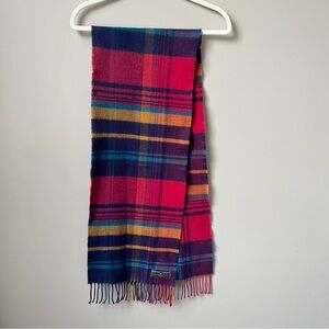 Softer Than Cashmere‎ D&Y Scarf Plaid Preppy Magenta Royal Blue Cute Twee Bright